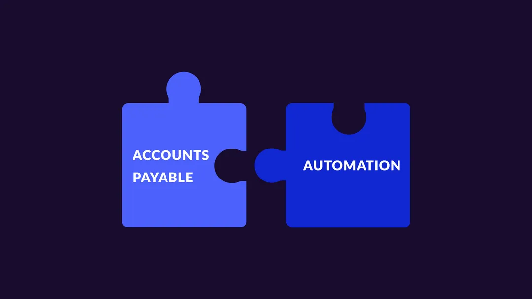 Two puzzle pieces labeled accounts payable and automation fitting together