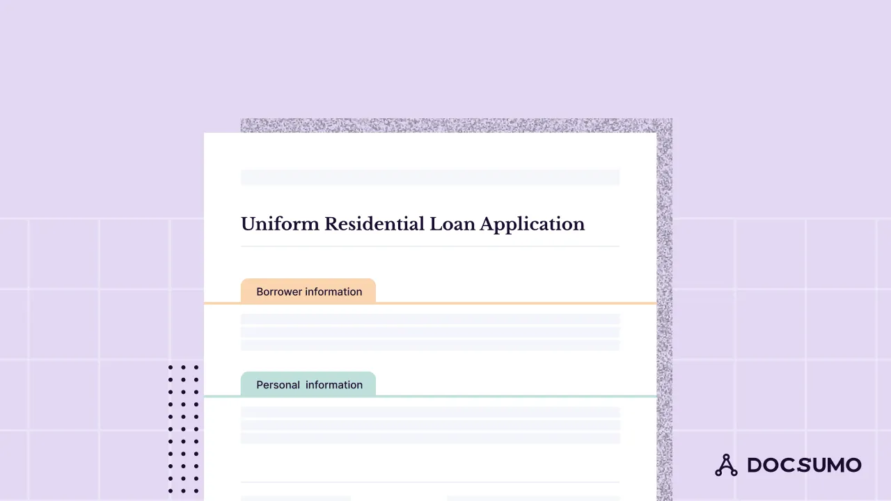 Uniform Residential Loan Application (Form 1003) with borrower and personal information sections