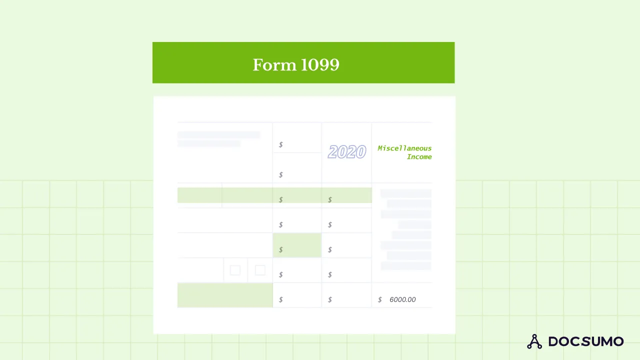 Illustration of a Form 1099 with the miscellaneous income amount highlighted