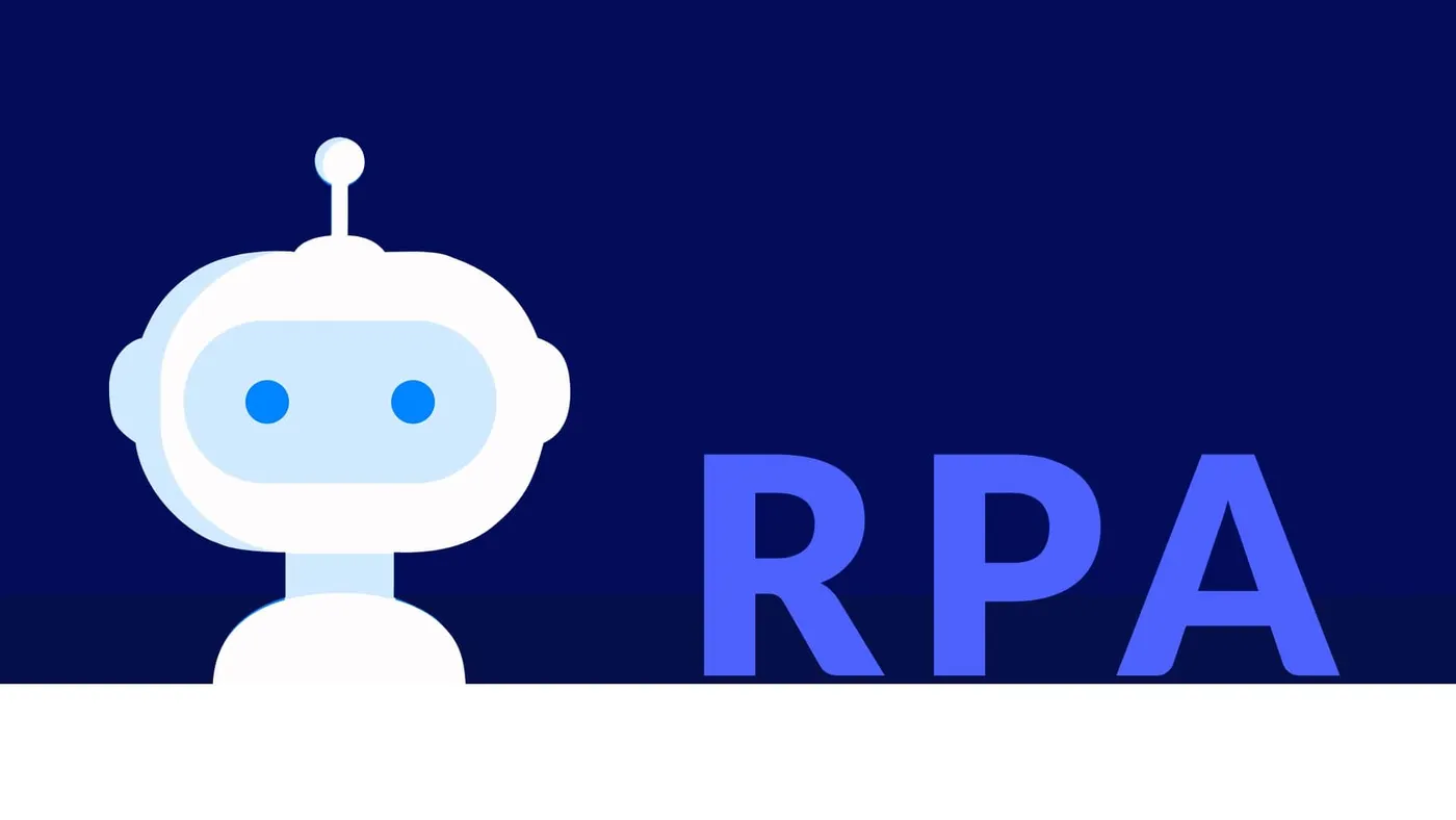 Illustration of a friendly robot next to the letters RPA