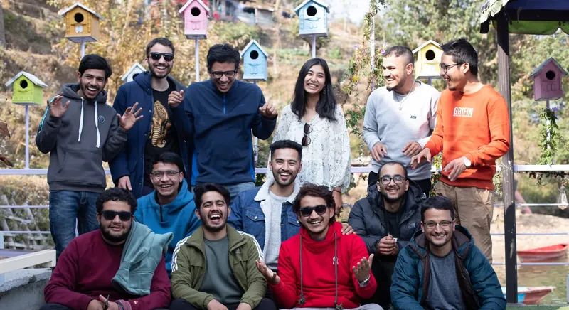 The Docsumo team at a lake house